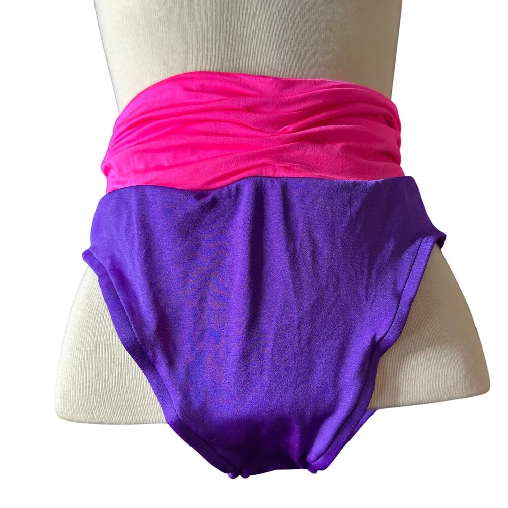 Vintage 80/90s purple pink thigh high Bikini Bottom 
Women’s Size M